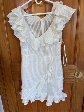 Angel Biba Cream Ruffle Maxi Dress